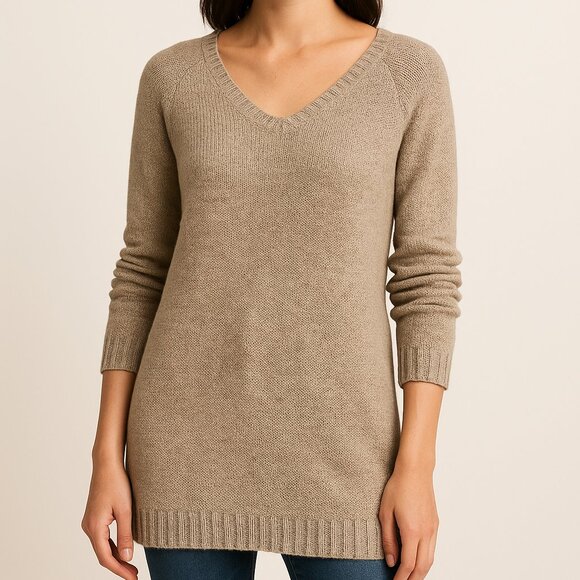 Lauren by Ralph Lauren Heathered Taupe Tunic Sweater (Medium) - Picture 9 of 9